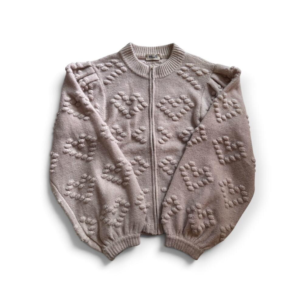 Baum Und Pfergarten pale pink puff sleeve zipper cardigan